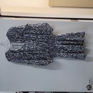 Veronica M drop waist blue print dress